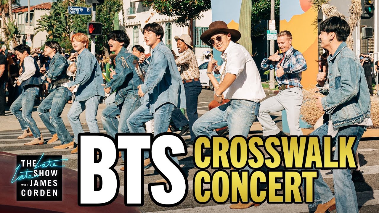 Mira a BTS en show sorpresa sobre un paso peatonal de California ...
