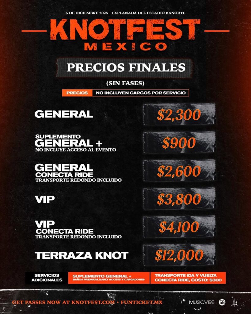 Precios KnotFest México 2025